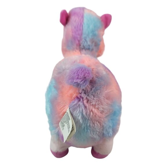 Kellytoy Rainbow Llama Plush Pink Blue 10" Standing Alpaca Justice Tie Dye 2018 - Picture 3 of 10